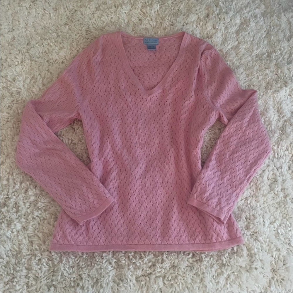 Soft pink knit sweater